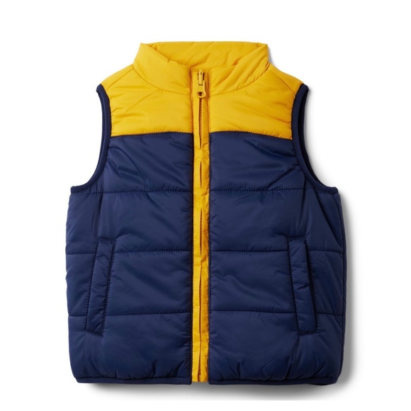 Jaine and Jack Reversible COLORBLOCked PUFFER VEST - Picture 1 of 8